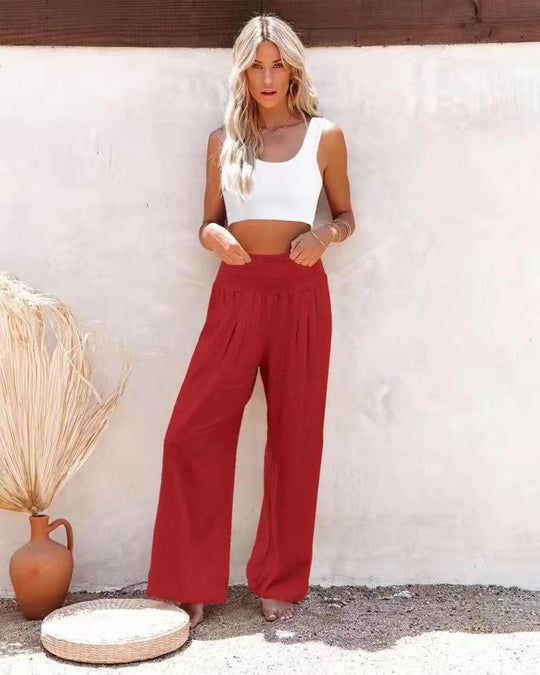 Damen weiter Sommerhose mit elastischem Bund Heidi-Mode