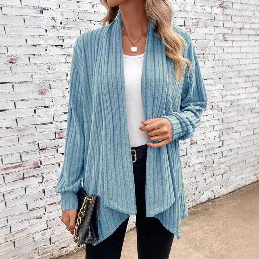 Damen angesagte Strickjacke mit strukturiertem Design und offenem Schnitt Heidi-Mode