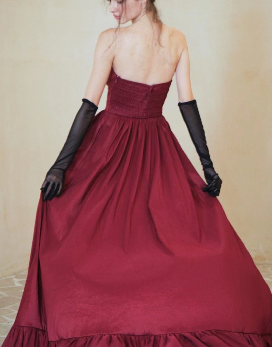 Heidi-Mode | B strapless Niche French Engagement Dress