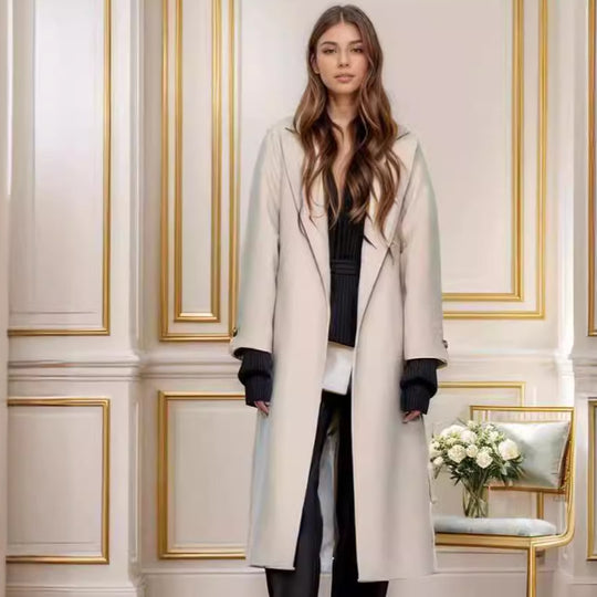 Damen eleganter Duster-Mantel mit geräumigen Taschen und modernem Schnitt Heidi-Mode