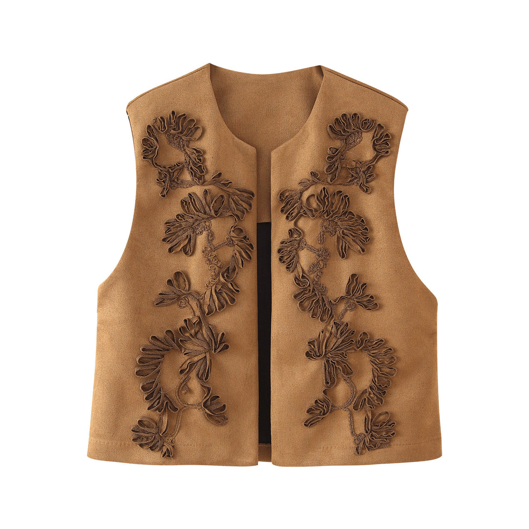 Damen Weste mit floralem Stickdesign Heidi-Mode