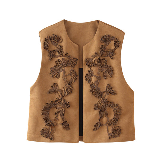 Damen Weste mit floralem Stickdesign Heidi-Mode