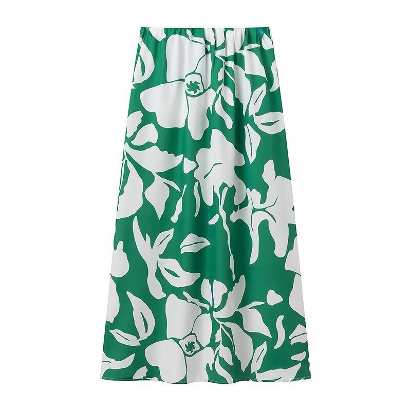Damen Maxirock mit floralem Design und elastischem Bund Heidi-Mode