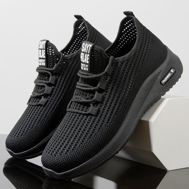 Herren Atmungsaktive Laufschuhe mit elastischer Schnürung und dämpfendem Fußbett Heidi-Mode