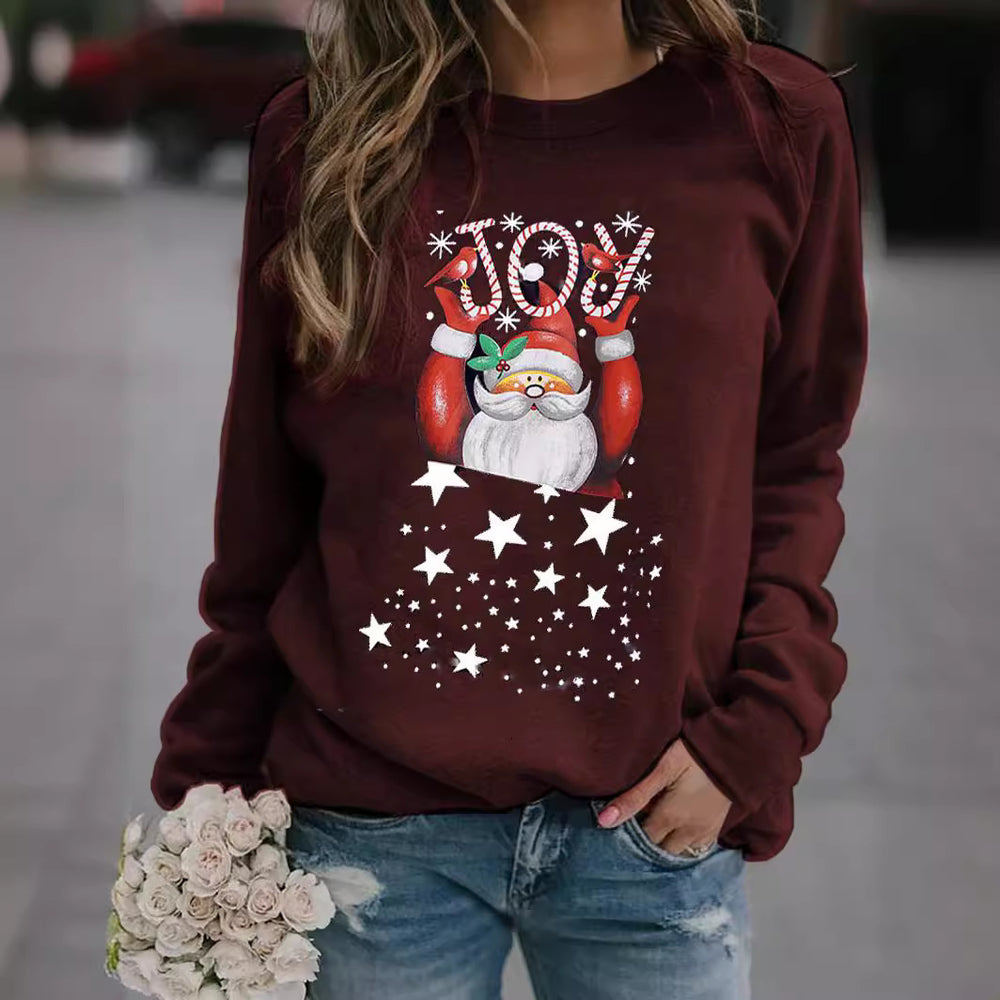 Damen Sweatshirt mit festlichem Weihnachtsmotiv Heidi-Mode