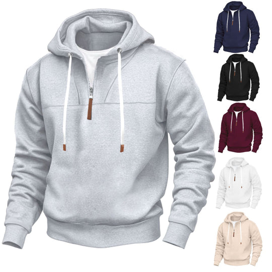 Herren Kapuzenpullover mit praktischer Reißverschlussöffnung und modernem Design Heidi-Mode