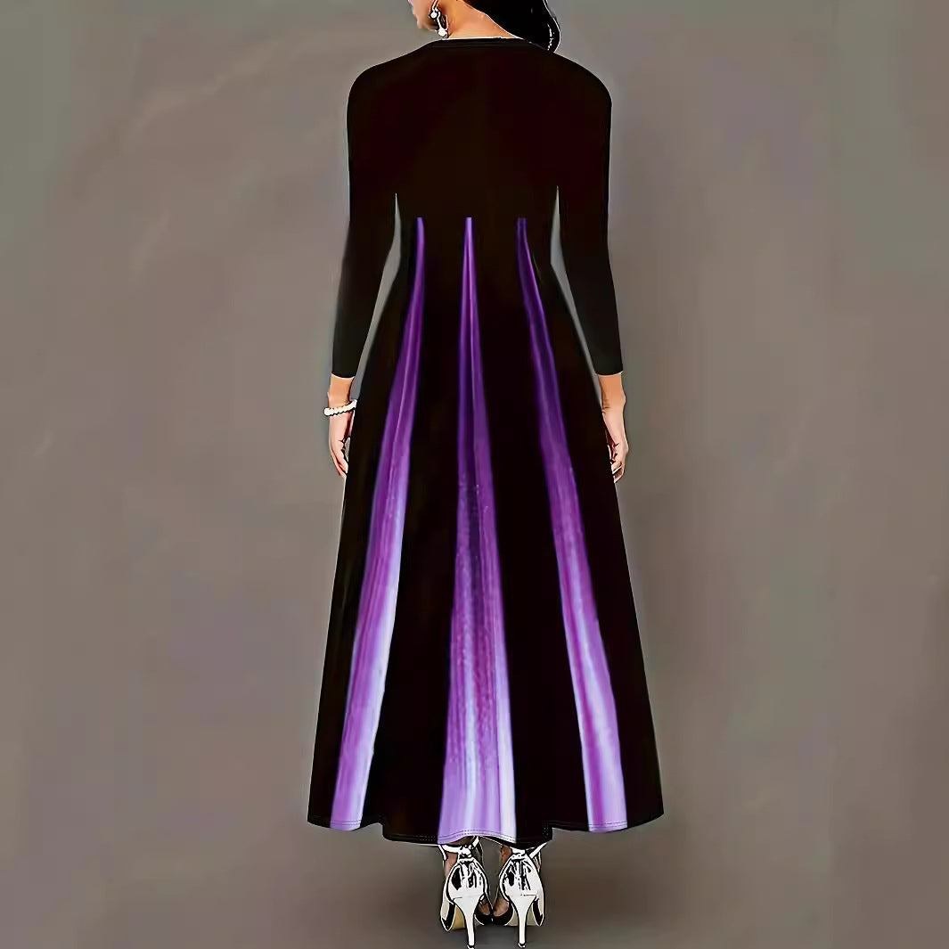 Damen Elegantes Maxikleid mit einzigartigem Farbverlauf und praktischen Taschen Heidi-Mode