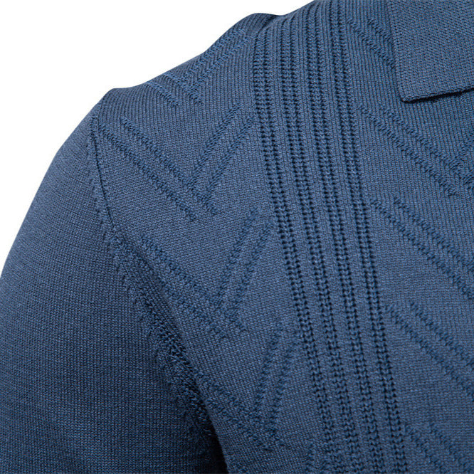 Herren Pullover mit V-Ausschnitt und strukturiertem Design Heidi-Mode