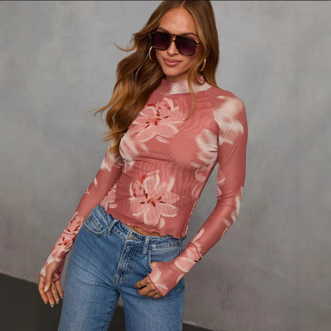 Damen Floral Langarmshirt Heidi-Mode