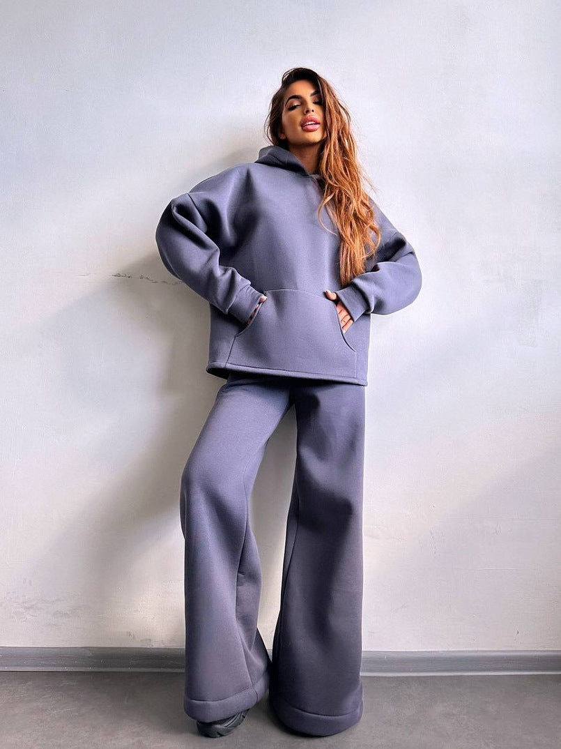 Damen Oversized Hoodie und weit geschnittene Jogginghose Set Heidi-Mode