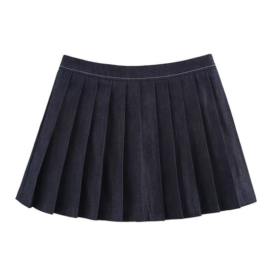 Damen cropped Denim-Jacke im lässigen Blouson-Stil mit Reißverschluss Heidi-Mode