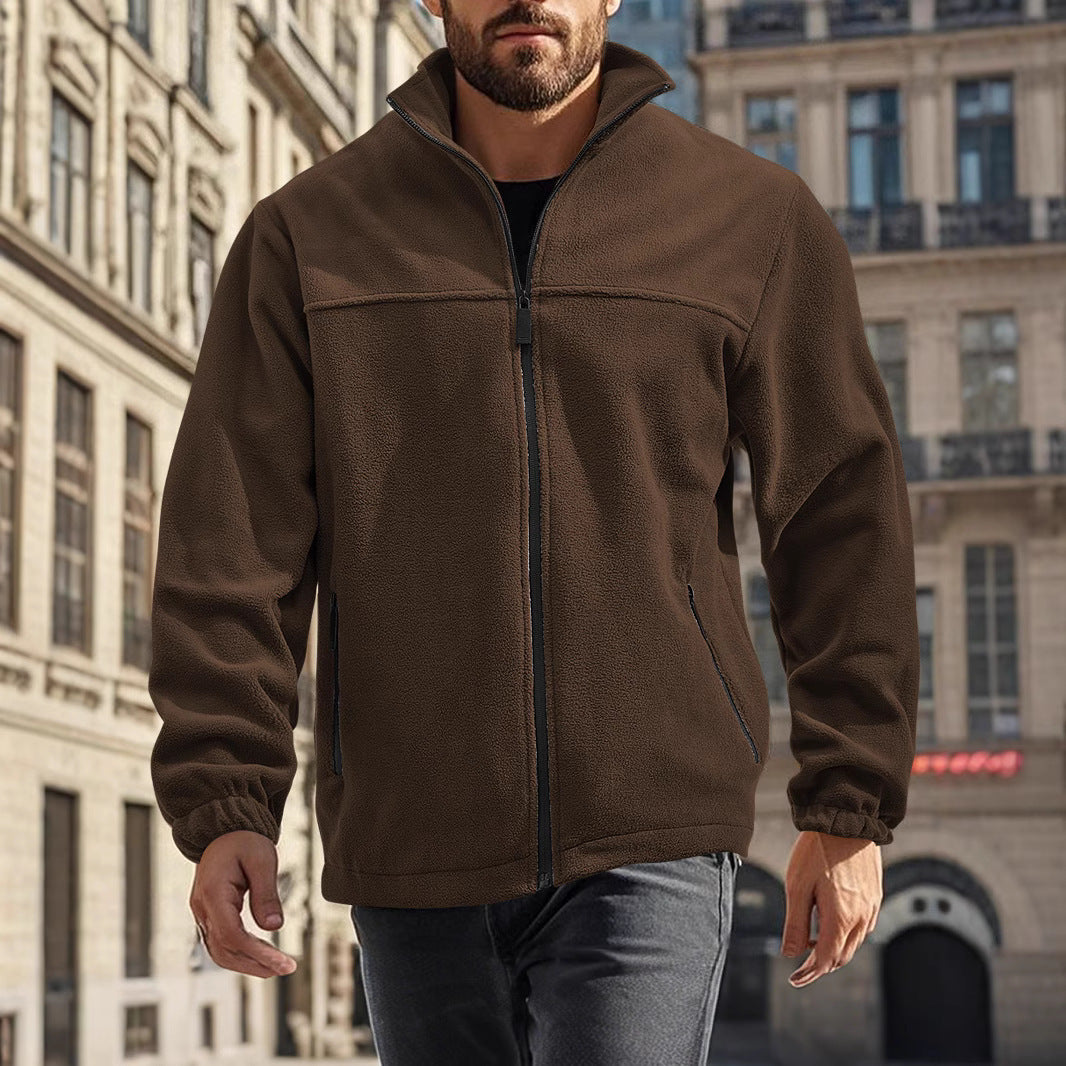 Herren Fleecejacke mit hohem Kragen Heidi-Mode