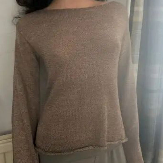 Damen Eleganter Feinstrickpullover mit lässigem Schnitt und Rundhalsausschnitt Heidi-Mode