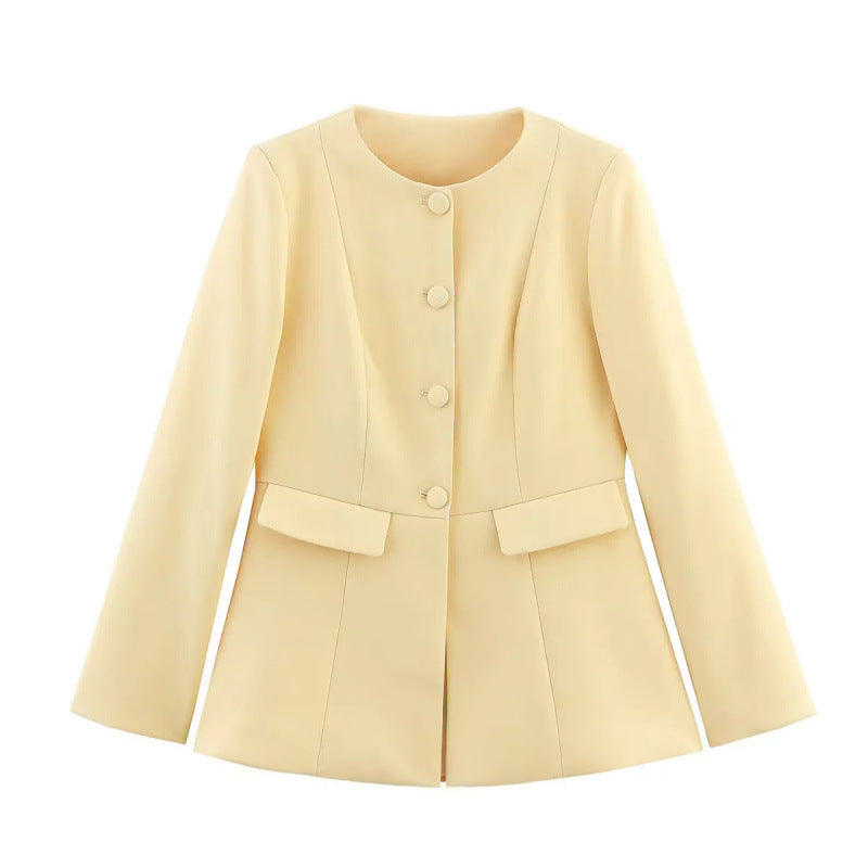 Damen moderne Blazerjacke mit strukturiertem Design Heidi-Mode