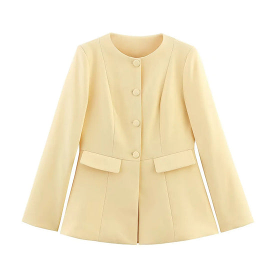 Damen moderne Blazerjacke mit strukturiertem Design Heidi-Mode