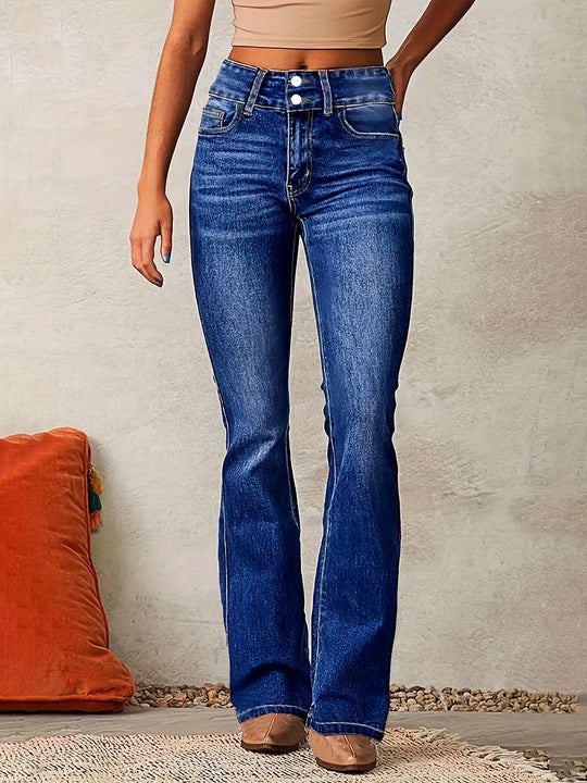 Damen Hochtaillierte Bootcut Jeans Heidi-Mode