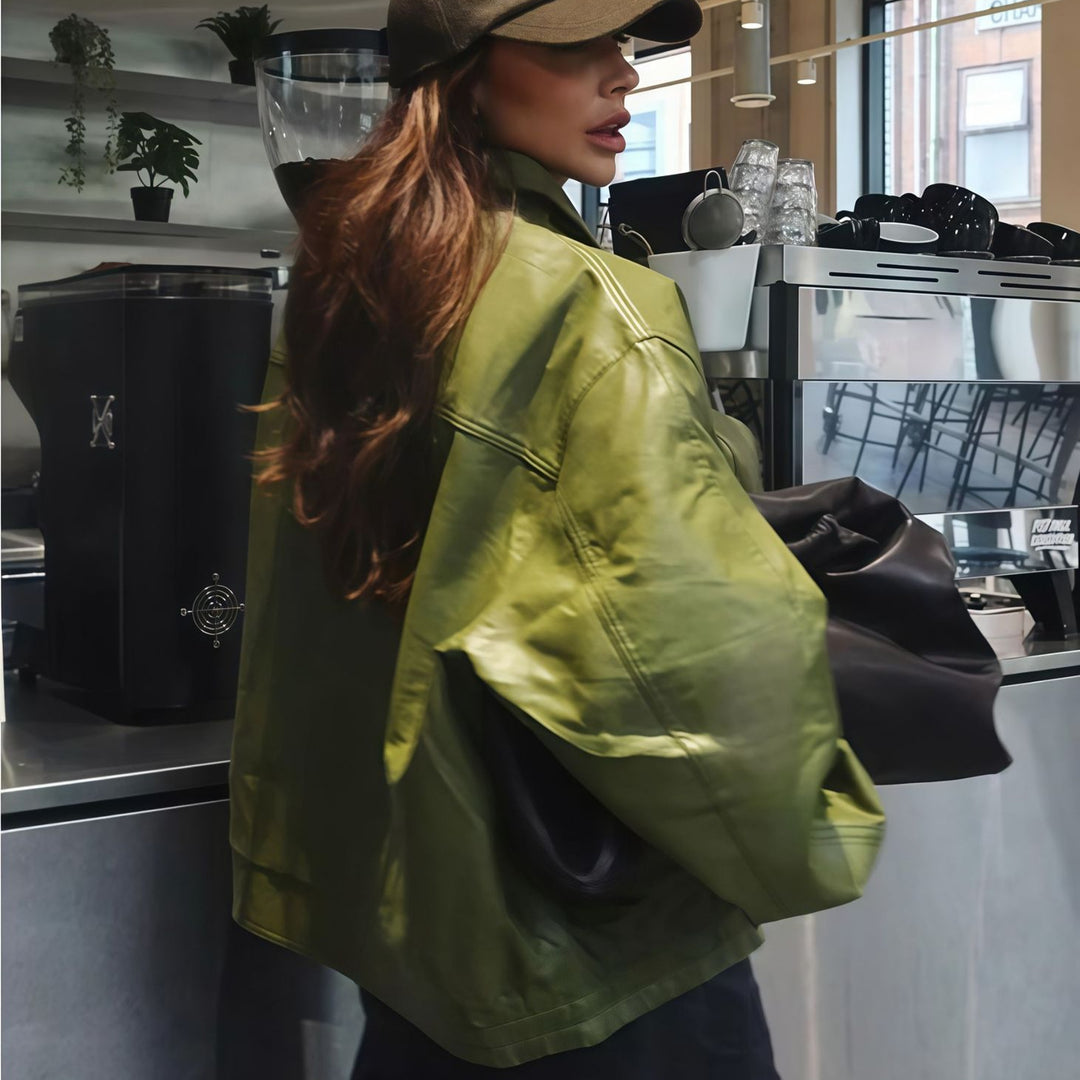 Damen Trendige Oversized-Jacke mit lässigem Schnitt und voluminösen Ärmeln Heidi-Mode