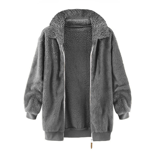 Damen Fleece-Jacke im Oversized-Stil Heidi-Mode