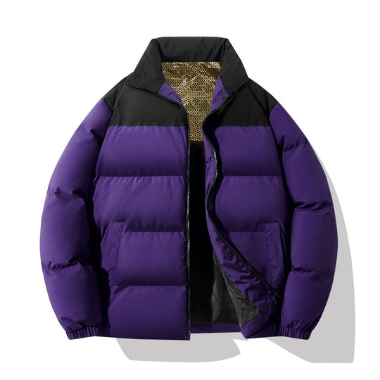 Herren isolierte Steppjacke mit hohem Kragen und praktischen Taschen Heidi-Mode