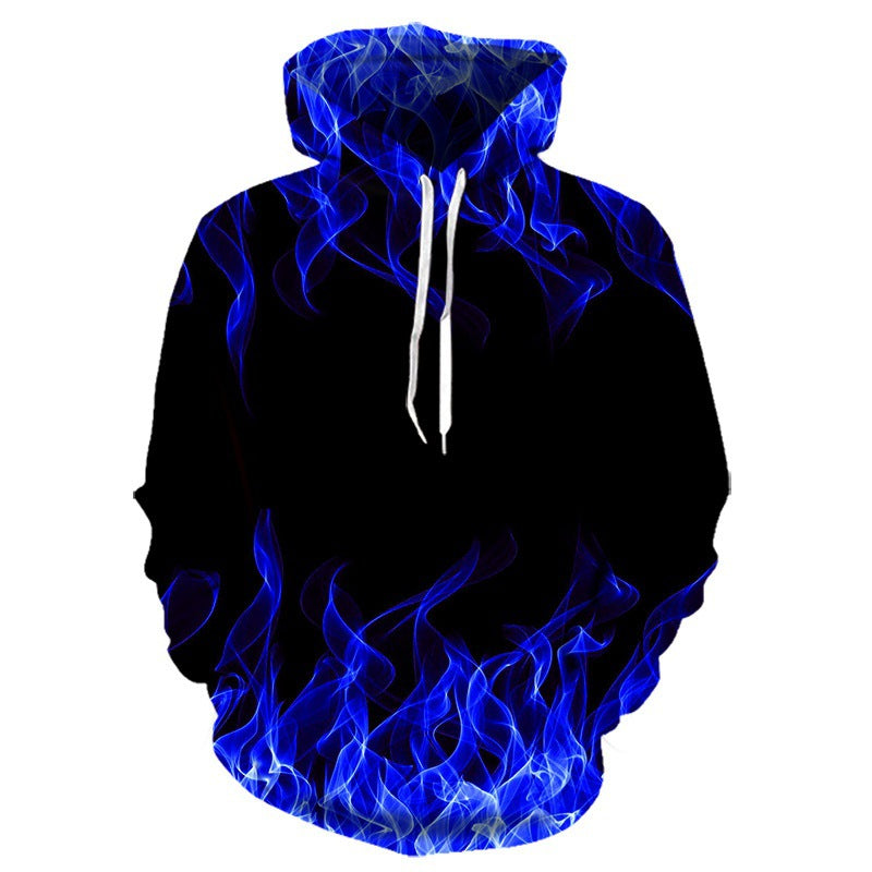 Herren Hoodie mit kreativem Flammenmuster Heidi-Mode