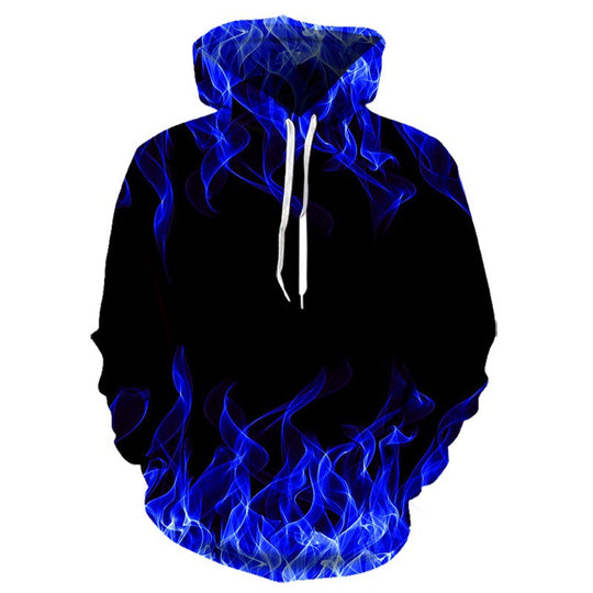 Herren Hoodie mit kreativem Flammenmuster Heidi-Mode