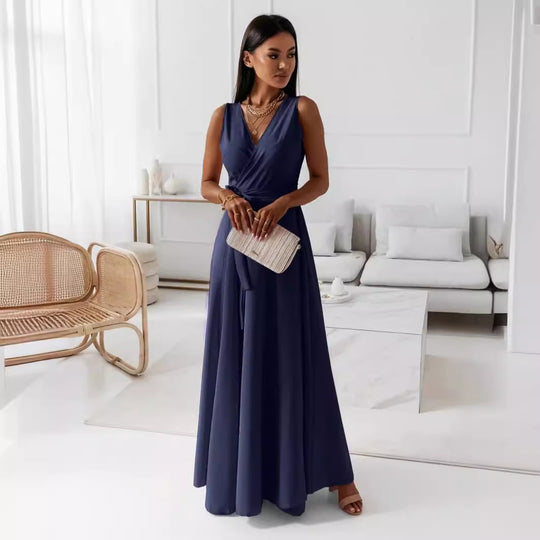 Damen Elegantes Wickelkleid mit verlängertem Saum Heidi-Mode