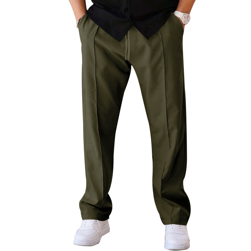 Herren elegante Freizeithose mit seitlichen Eingrifftaschen und geradem Schnitt Heidi-Mode