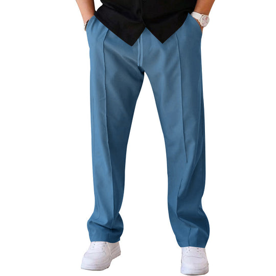 Herren elegante Freizeithose mit seitlichen Eingrifftaschen und geradem Schnitt Heidi-Mode