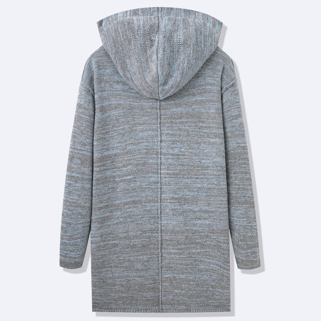 Herren Langer Strickmantel mit modernem Design und lässigen Details Heidi-Mode