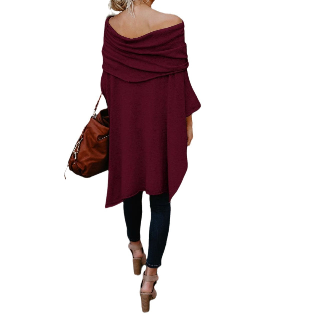 Damen lässiger Poncho mit asymmetrischem Saum Heidi-Mode