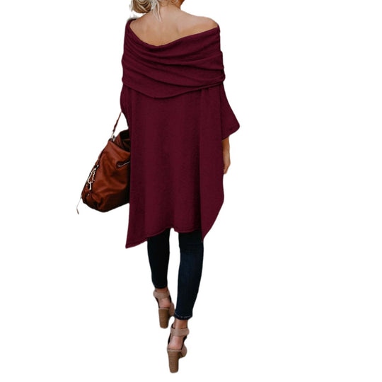 Damen lässiger Poncho mit asymmetrischem Saum Heidi-Mode