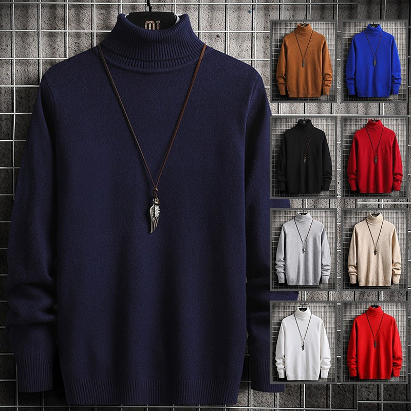 Herren stylischer Rollkragenpullover aus weichem Strickmaterial mit modernen Akzenten Heidi-Mode
