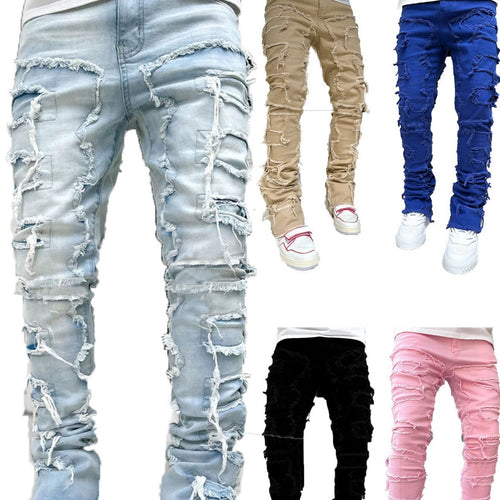 Herren modische Ripped Denim-Hose im lässigen Street-Style Heidi-Mode