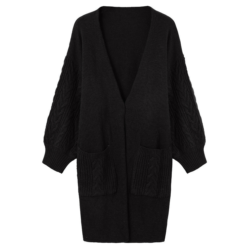 Damen gemütliche Strickjacke mit Taschen Heidi-Mode