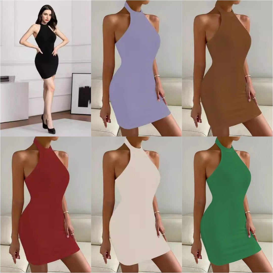 Damen Figurbetontes Minikleid mit hohem Kragen und Rippstruktur Heidi-Mode