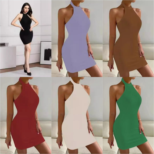 Damen Figurbetontes Minikleid mit hohem Kragen und Rippstruktur Heidi-Mode