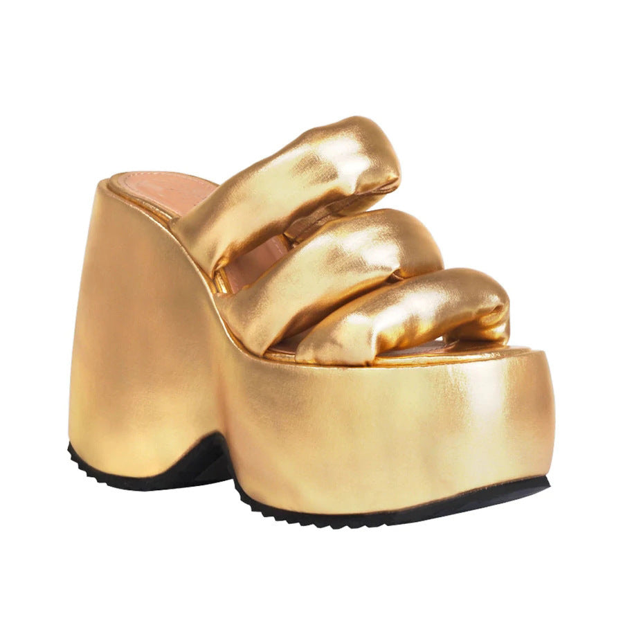 Femme High-Platform Slide Sandalen mit skulpturalem Design Heidi-Mode