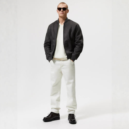 Herren Bomberjacke aus weichem Wildlederimitat Hedi-Mode