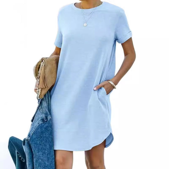 Damen Casual Kleid mit praktischen Taschen Heidi-Mode