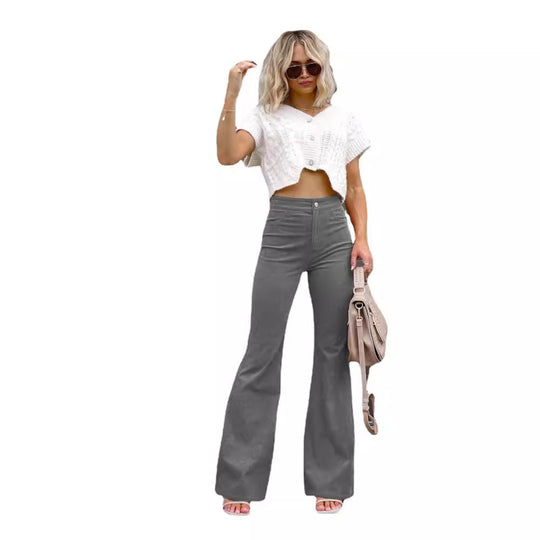 Damen Flared Jeans mit hohem Bund und figurformendem Schnitt Heidi-Mode