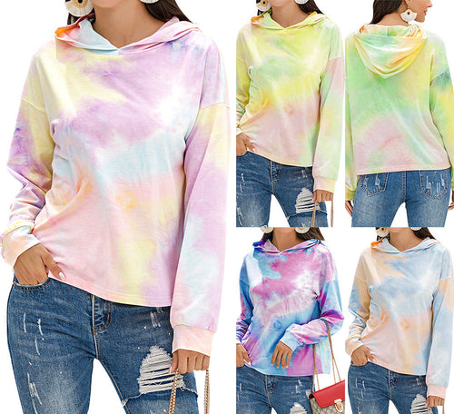 Damen lässiger Kapuzenpullover mit modernem Tie-Dye-Design Heidi-Mode