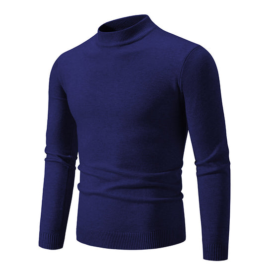 Herren Feinstrickpullover mit hohem Kragen und elastischen Bündchen Heidi-Mode