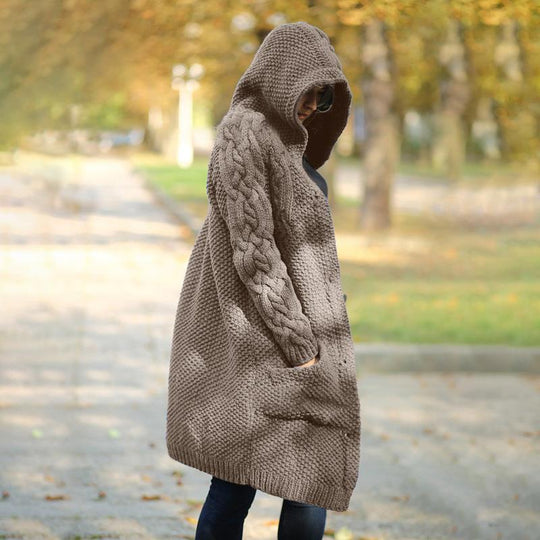 Heidi-Mode | Damen Lange Jacke Mit Kapuze
