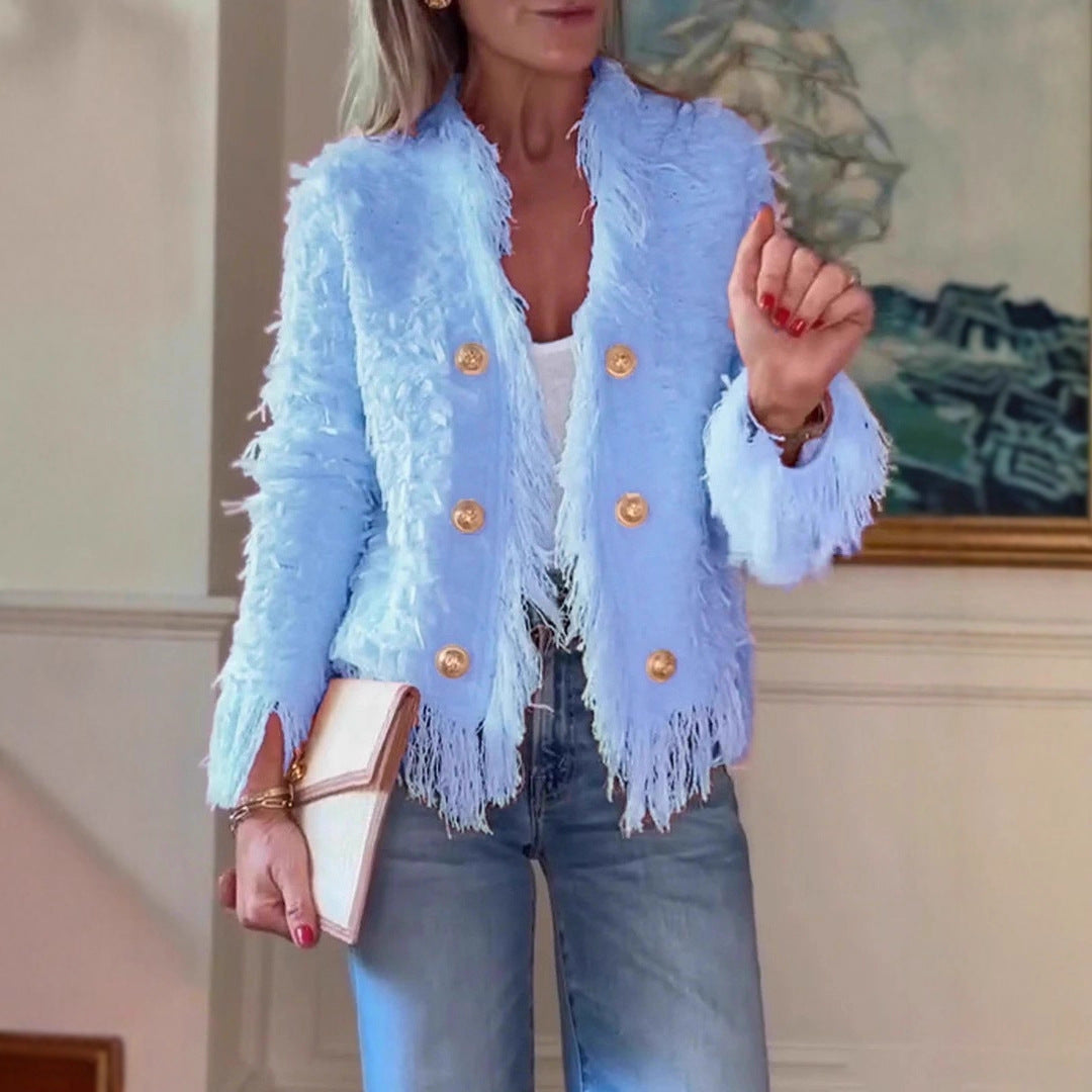 Damen modische Fransenjacke Heidi-Mode