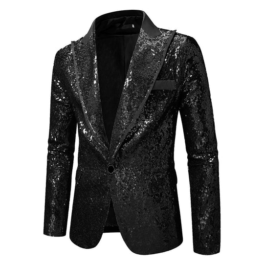 Herren Glitzernder Smokingblazer aus hochwertigem Satin Heidi-Mode