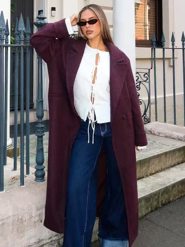 Damen Schicke Übergröße Wollmantel Heidi-Mode