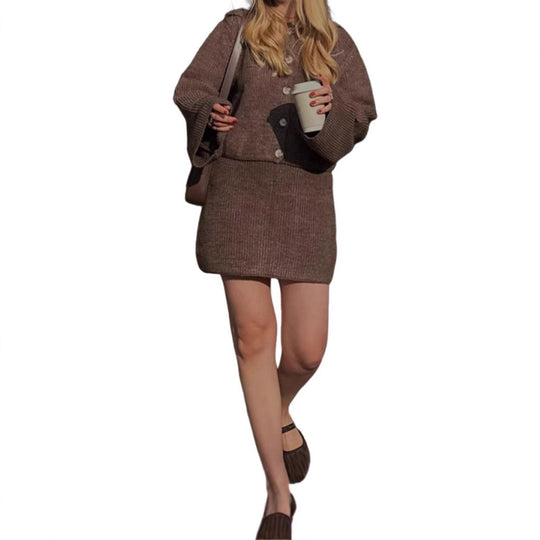 Damen Strickjacke mit modernen Knopfdetails Heidi-Mode