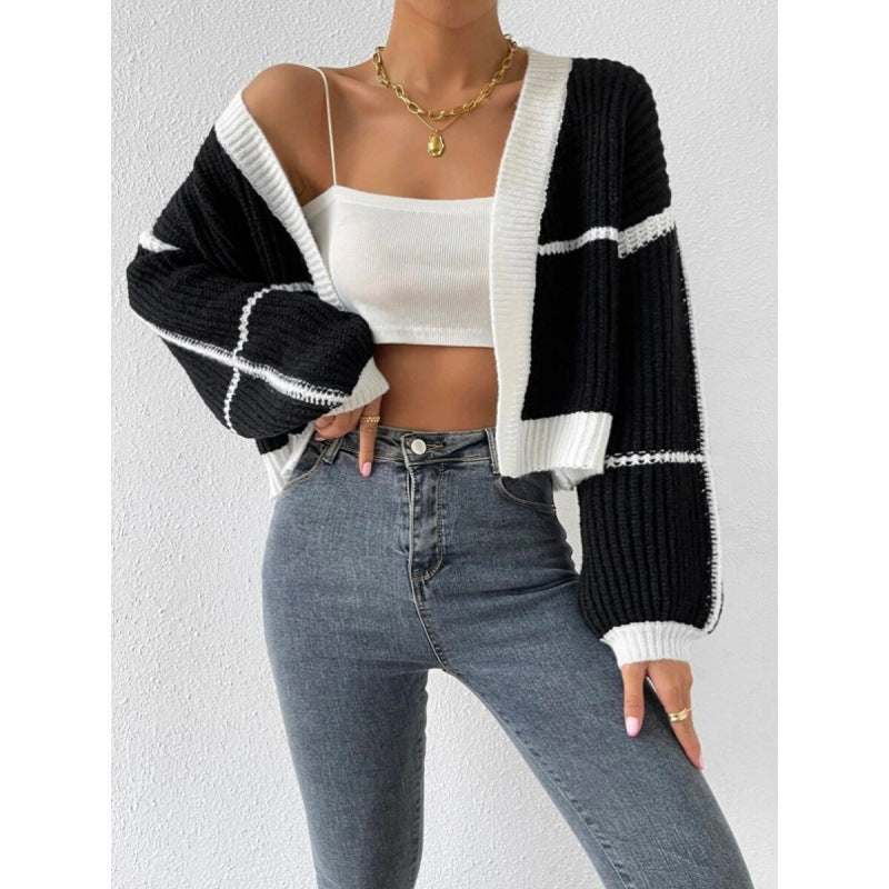 Damen Großer Strickcardigan mit voluminösen Ärmeln Heidi-Mode