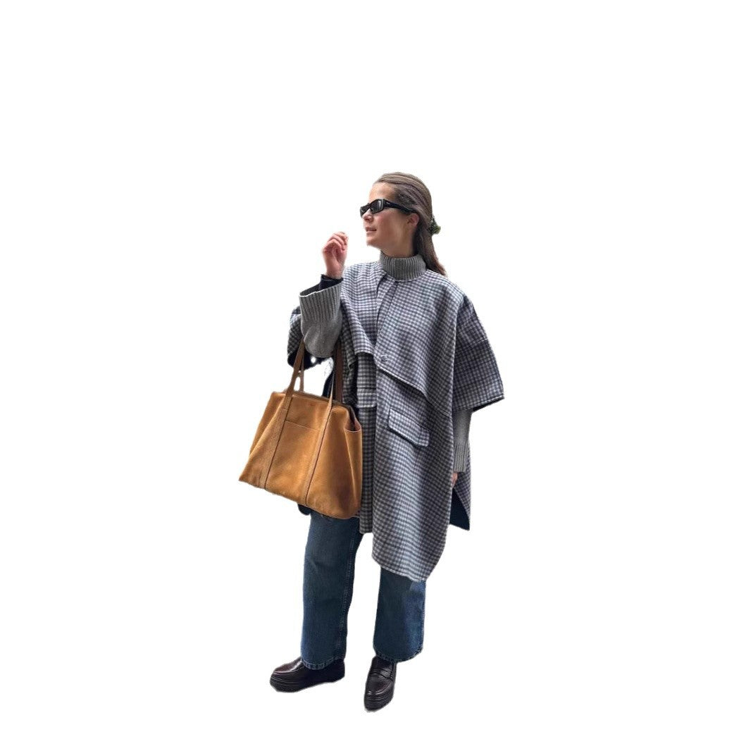 Damen modische Überwurfjacke mit großzügigen Taschen und strukturiertem Design Heidi-Mode