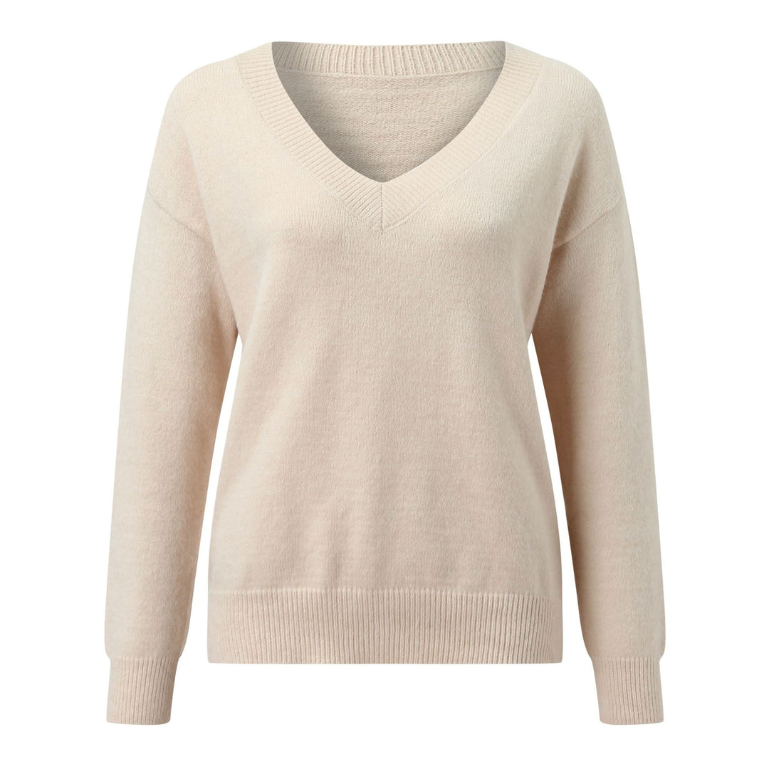 Damen eleganter V-Ausschnitt Pullover Heidi-Mode